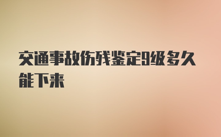 交通事故伤残鉴定9级多久能下来