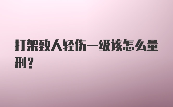 打架致人轻伤一级该怎么量刑？