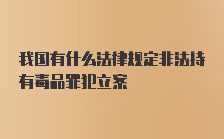 我国有什么法律规定非法持有毒品罪犯立案