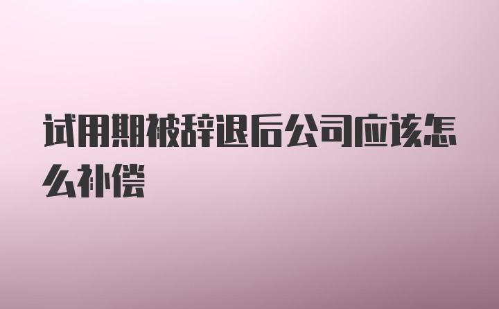 试用期被辞退后公司应该怎么补偿