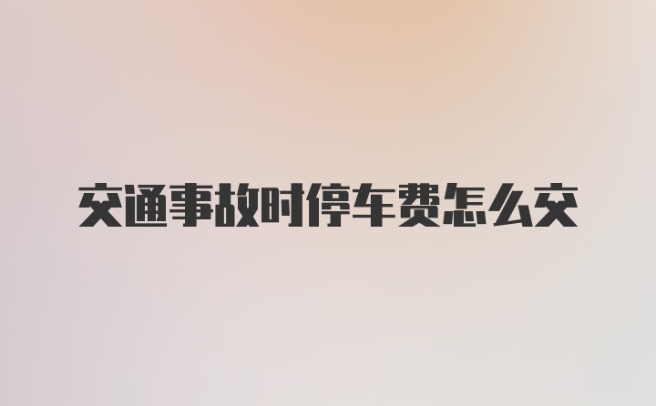 交通事故时停车费怎么交