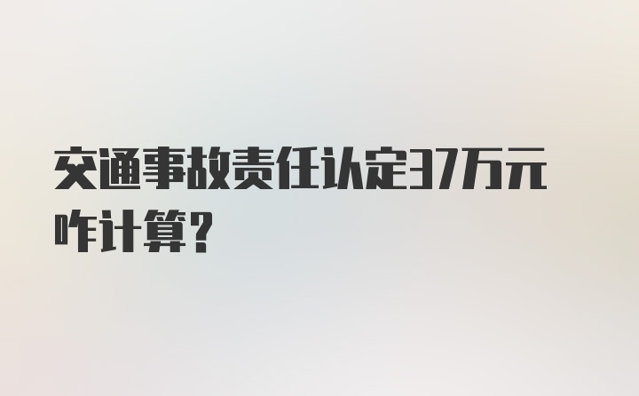 交通事故责任认定37万元咋计算?