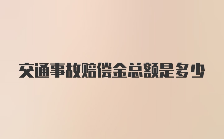 交通事故赔偿金总额是多少