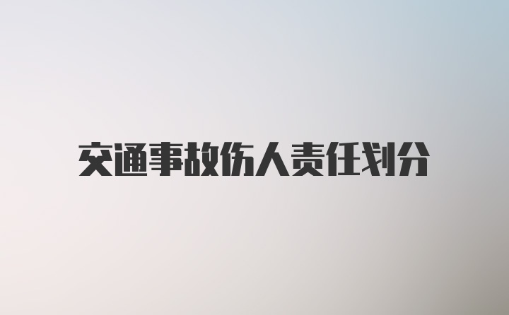 交通事故伤人责任划分