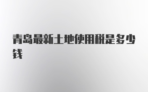 青岛最新土地使用税是多少钱