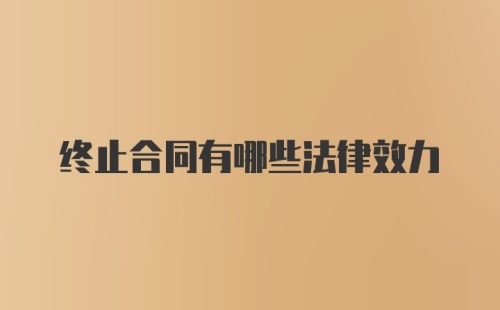 终止合同有哪些法律效力