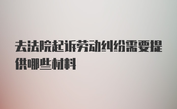 去法院起诉劳动纠纷需要提供哪些材料