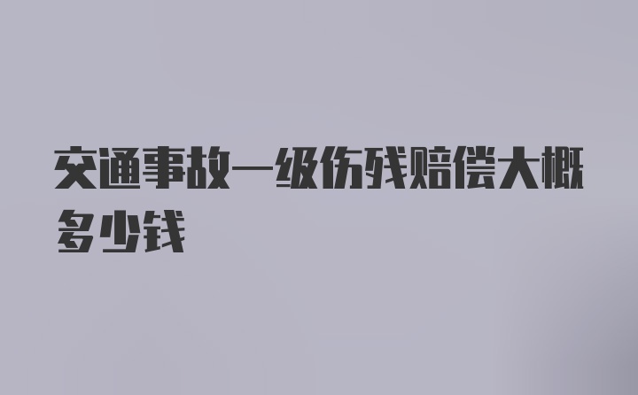 交通事故一级伤残赔偿大概多少钱