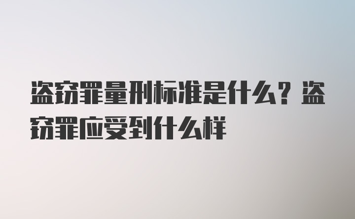 盗窃罪量刑标准是什么？盗窃罪应受到什么样