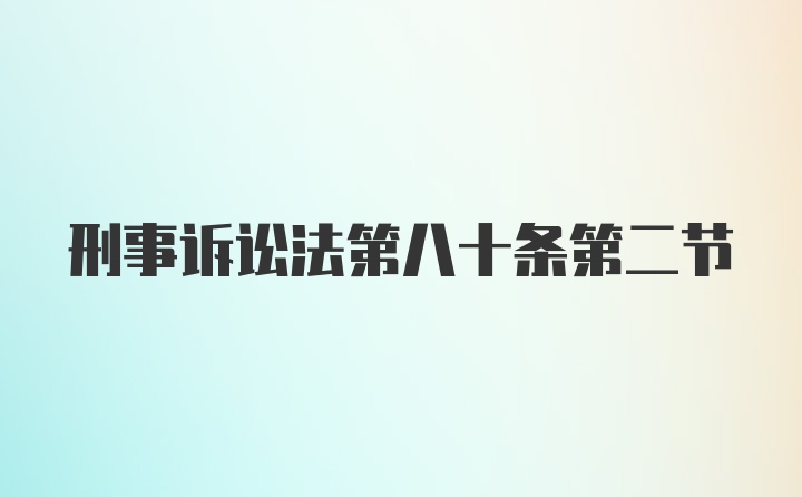 刑事诉讼法第八十条第二节