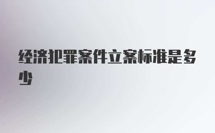 经济犯罪案件立案标准是多少