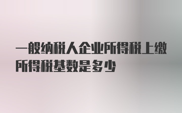 一般纳税人企业所得税上缴所得税基数是多少