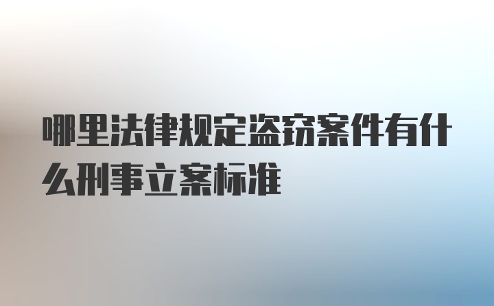 哪里法律规定盗窃案件有什么刑事立案标准