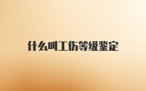 什么叫工伤等级鉴定