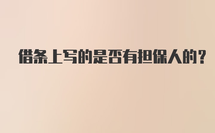 借条上写的是否有担保人的?