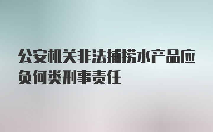 公安机关非法捕捞水产品应负何类刑事责任