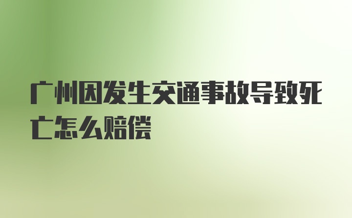 广州因发生交通事故导致死亡怎么赔偿