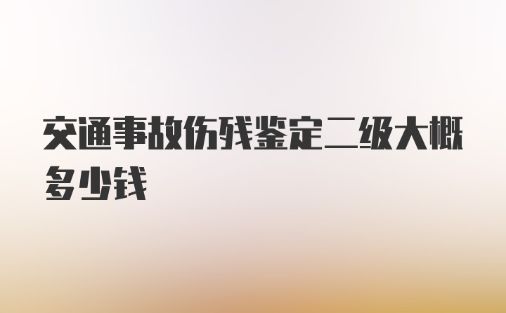 交通事故伤残鉴定二级大概多少钱