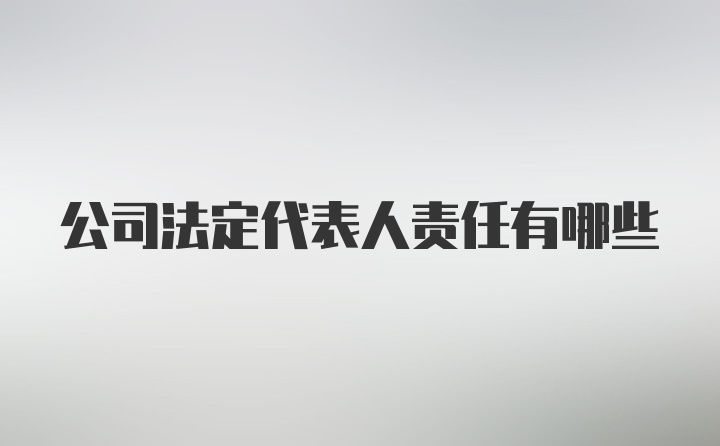 公司法定代表人责任有哪些