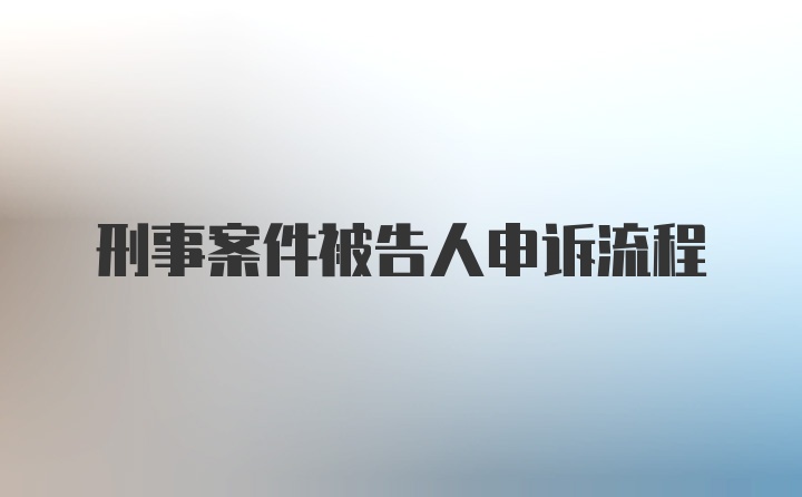 刑事案件被告人申诉流程