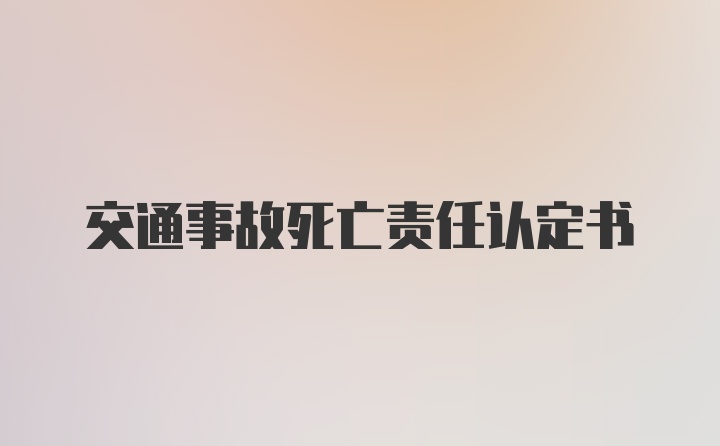 交通事故死亡责任认定书