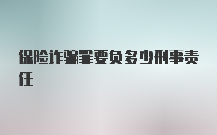 保险诈骗罪要负多少刑事责任