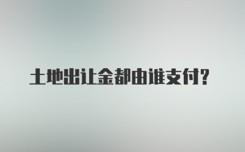 土地出让金都由谁支付？