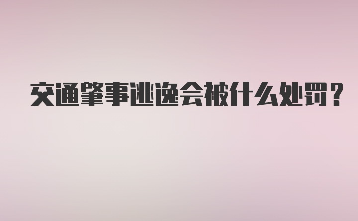 交通肇事逃逸会被什么处罚?