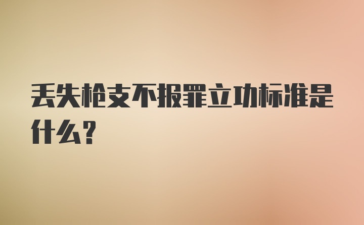 丢失枪支不报罪立功标准是什么？