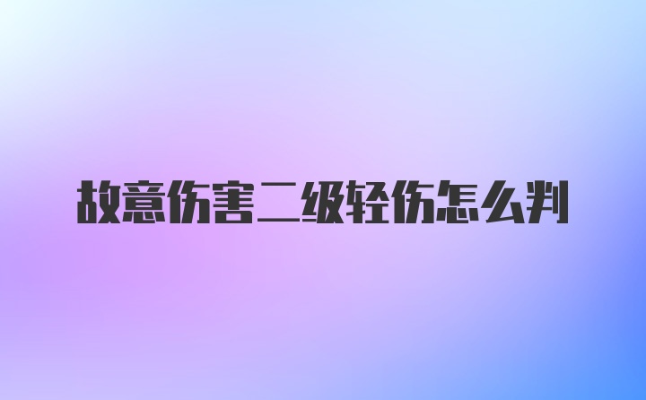 故意伤害二级轻伤怎么判