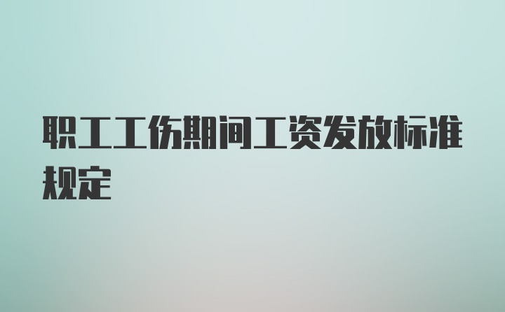 职工工伤期间工资发放标准规定