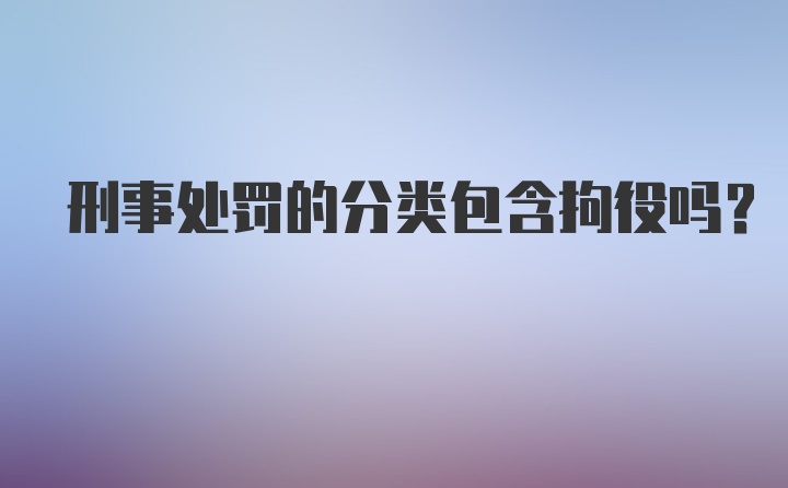 刑事处罚的分类包含拘役吗?