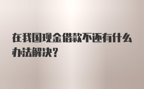 在我国现金借款不还有什么办法解决？