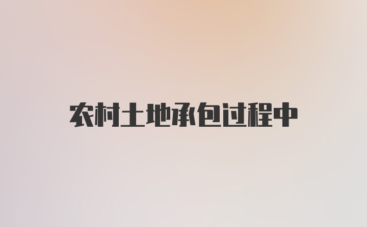 农村土地承包过程中