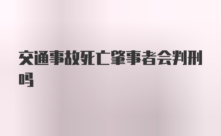 交通事故死亡肇事者会判刑吗