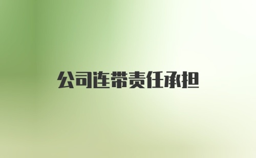 公司连带责任承担