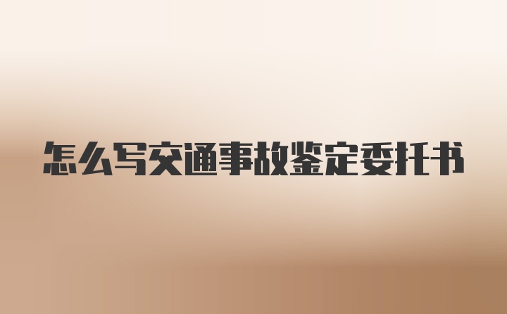 怎么写交通事故鉴定委托书