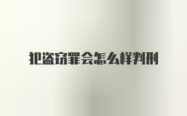 犯盗窃罪会怎么样判刑