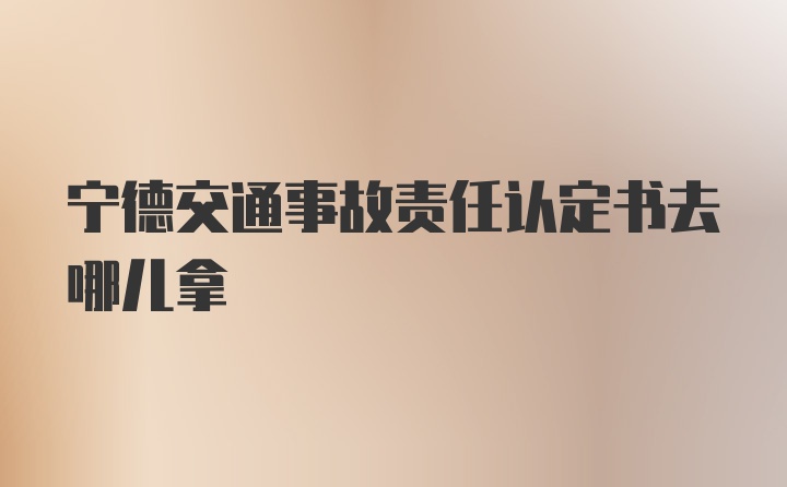 宁德交通事故责任认定书去哪儿拿