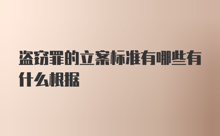 盗窃罪的立案标准有哪些有什么根据