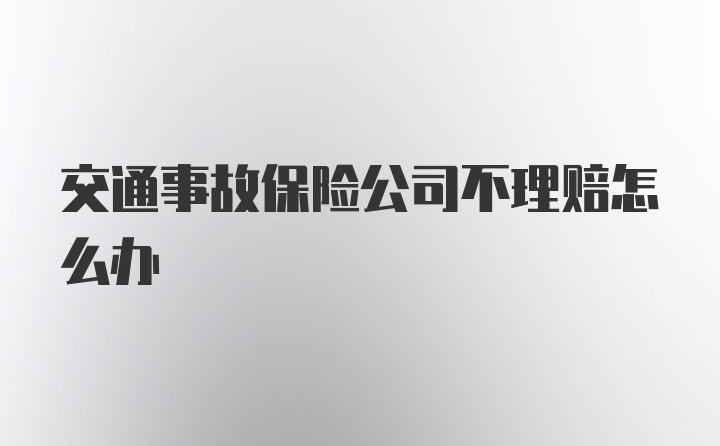 交通事故保险公司不理赔怎么办