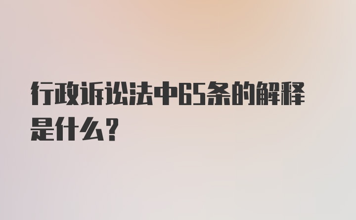 行政诉讼法中65条的解释是什么？