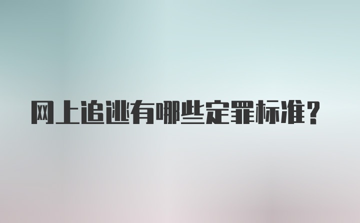 网上追逃有哪些定罪标准？