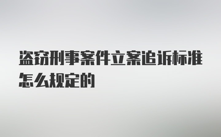 盗窃刑事案件立案追诉标准怎么规定的