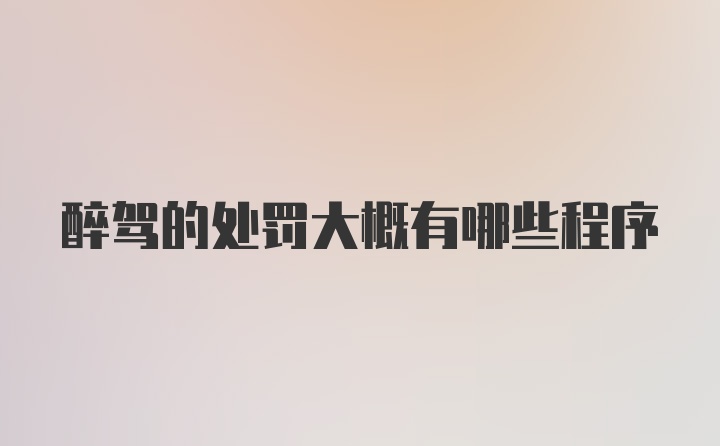 醉驾的处罚大概有哪些程序