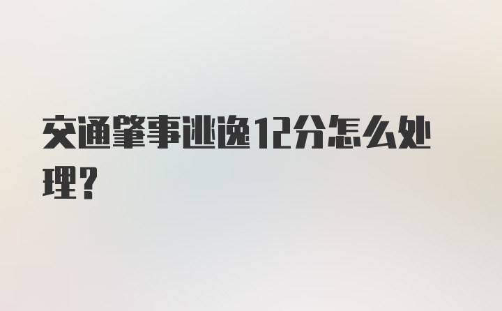 交通肇事逃逸12分怎么处理？