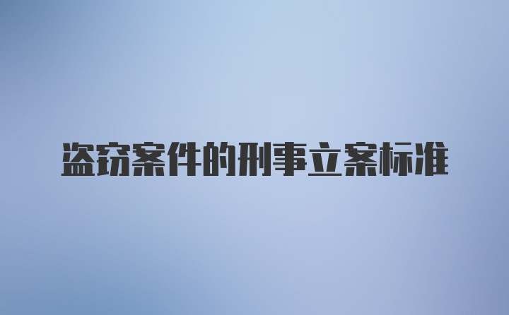 盗窃案件的刑事立案标准