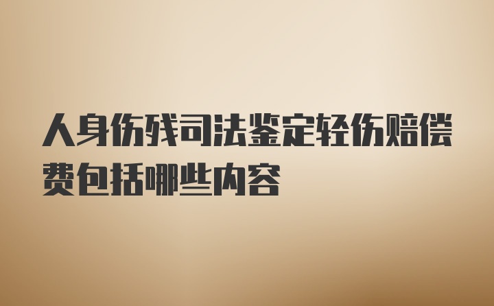 人身伤残司法鉴定轻伤赔偿费包括哪些内容