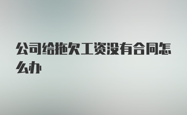 公司给拖欠工资没有合同怎么办