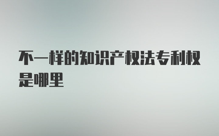 不一样的知识产权法专利权是哪里